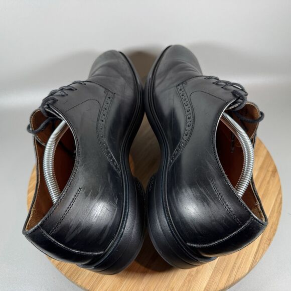 Johnston & Murphy Men's 12 Ronan Plain Toe Oxford Black Smooth Full Grain - Picture 5 of 8